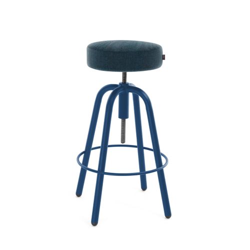Bejot SPIN round barová stolička čalúnená - Kráľovská modrá